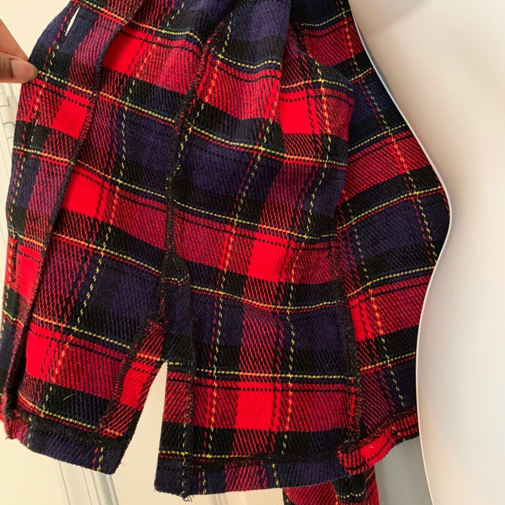 Button Down Plaid Window Panel Blazer Cardigan - image 6